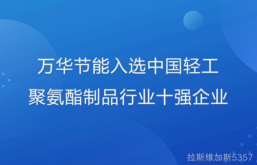 拉斯维加斯5357入选中国轻工聚氨酯制品行业十强企业！